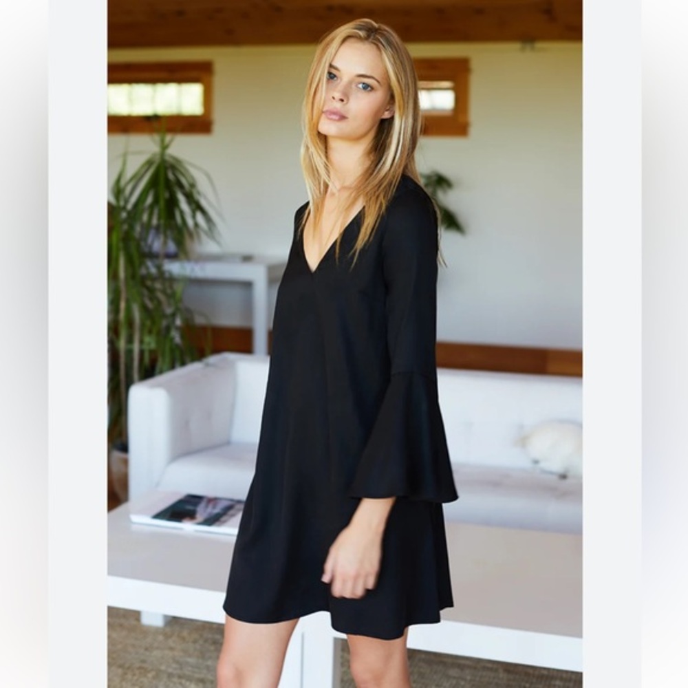 Emerson Fry Bell Sleeve Black Mini Dress Size 4